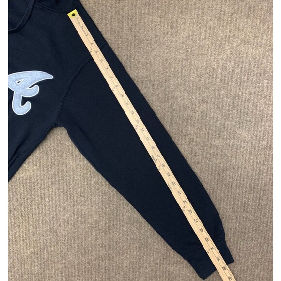 Atlanta Braves Stitches Hoodie Mens M Chenile Spellout Embroidered MLB Pullover - Picture 7 of 9